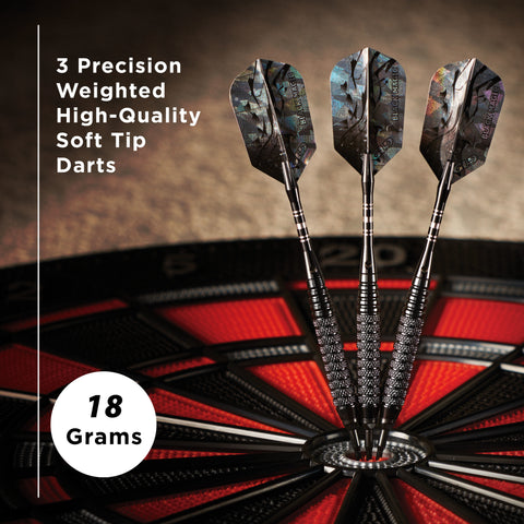 Image of Viper Black Magic Soft Tip Darts 10 Knurled Rings 18 Grams