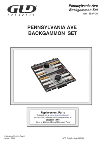 Image of Mainstreet Classics Pennsylvania Ave 18" Backgammon Portable Set