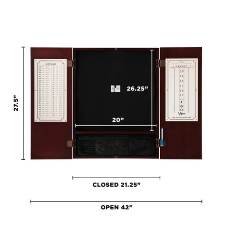 Image of Viper Razorback Sisal Dartboard & Metropolitan Mahogany Cabinet