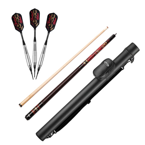 Image of Viper Underground Fatal Shot Soft Tip Darts 18 Grams, Viper Underground Fatal Shot Cue, and Casemaster Q-Vault Supreme Black Cue Case