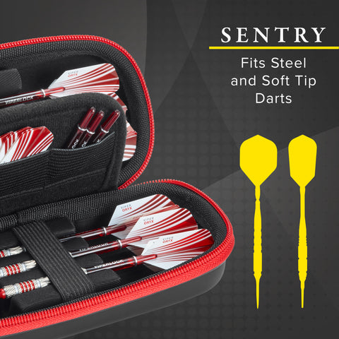 Image of Casemaster Sentry Dart Case with Red Zipper