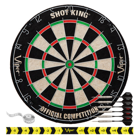 Image of Viper Shot King Bristle Dartboard, Small Cricket Chalk Scoreboard, Dart Laser Line, and Wall Defender