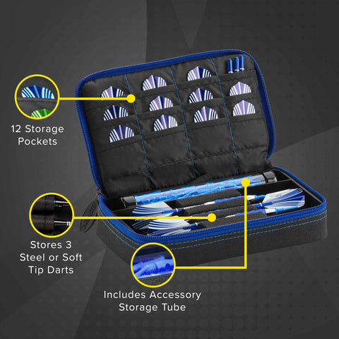 Image of Casemaster Plazma Dart Case Black with Sapphire Zipper