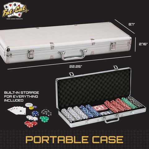 Image of Fat Cat 500Ct Texas Hold'Em Poker Chip Set