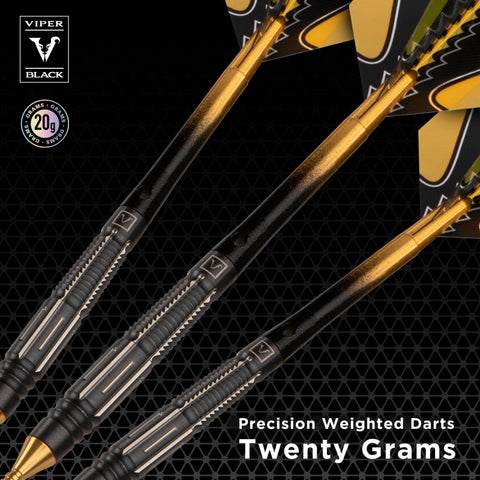 Image of Viper Black Flux 90% Tungsten Steel or Soft Tip Conversion Darts Gold 20 Grams