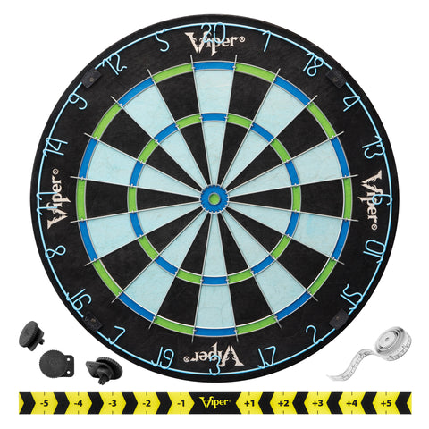 Image of Viper Vault Deluxe Dartboard Cabinet with Built-In Pro Score, Chroma Sisal Dartboard, Laser Throw Line, and Black Mariah Darts