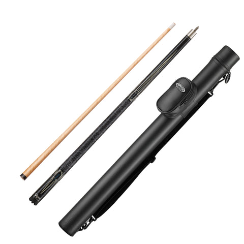Image of Viper Sinister Series Cue with Black/White Design and Casemaster Q-Vault Supreme Black Cue Case
