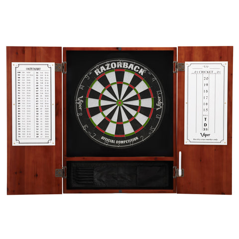 Image of Viper Razorback Sisal Dartboard & Metropolitan Cinnamon Cabinet