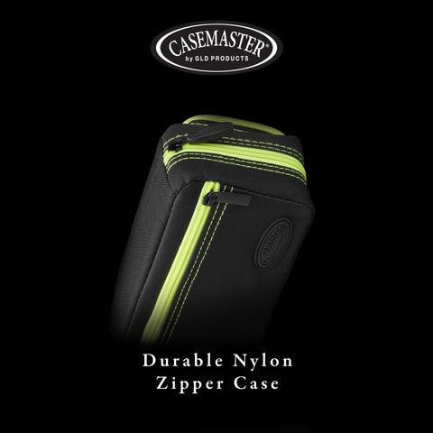 Image of Casemaster Plazma Pro Dart Case Black with Yellow Zipper and Phone Pocket