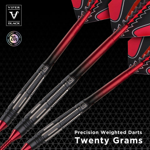 Image of Viper Black Flux 90% Tungsten Steel or Soft Tip Conversion Darts Red 20 Grams