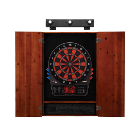 Image of Viper 800 Electronic Dartboard, Metropolitan Cinnamon Cabinet & Shadow Buster Dartboard Light Bundle