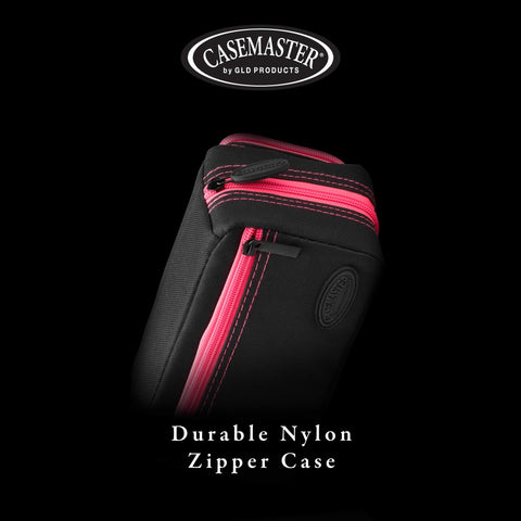 Image of Casemaster Plazma Pro Dart Case Black with Pink Zipper and Phone Pocket
