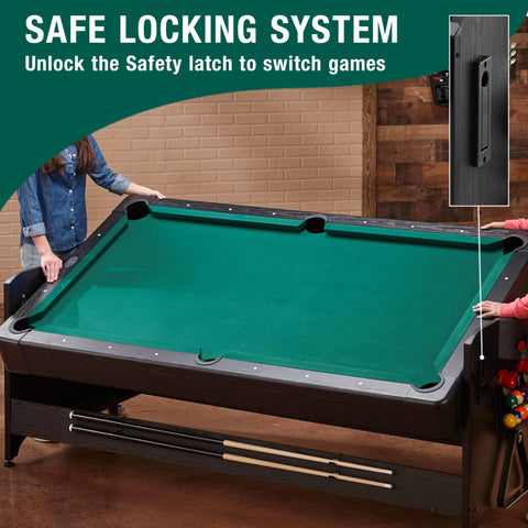 Image of Fat Cat Original 3-in-1 7' Pockey Multi-Game Table Green