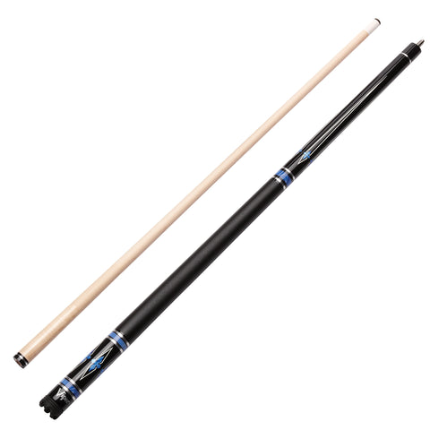 Image of Viper Sinister Series Cue with Black Faux Leather Wrap and Casemaster Q-Vault Supreme Black Cue Case