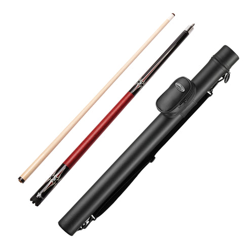 Image of Viper Sinister Series Cue with Red Diamonds and Casemaster Q-Vault Supreme Black Cue Case
