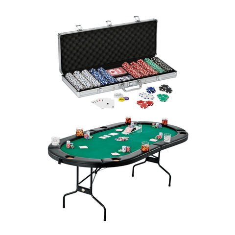 Image of Fat Cat Texas Hold'em Table & Poker Chip Set
