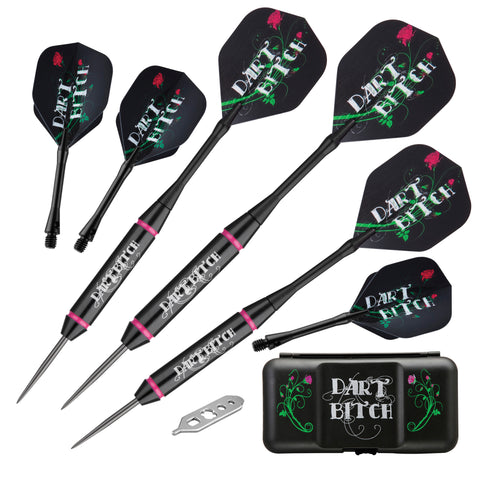 Image of Viper Vanity Dart Bitch Steel Tip Darts 22 Grams, Viper Underground Pool Bitch Cue, and Casemaster Q-Vault Supreme Black Cue Case