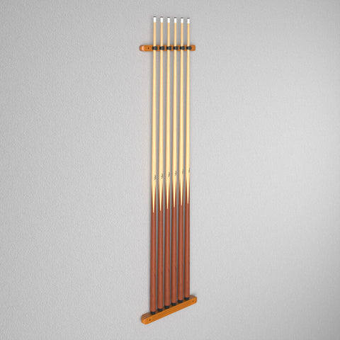 Image of Fat Cat Oak 6 Cue 2-Piece Wall Cue Rack