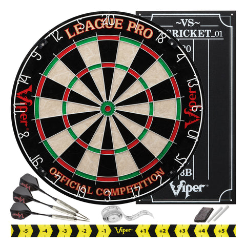 Image of Viper League Pro Sisal Dartboard Starter Kit, Dart Laser Line, and Wall Defender II
