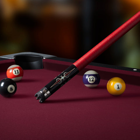 Image of Viper Sinister Series Cue with Red and Black Wrap