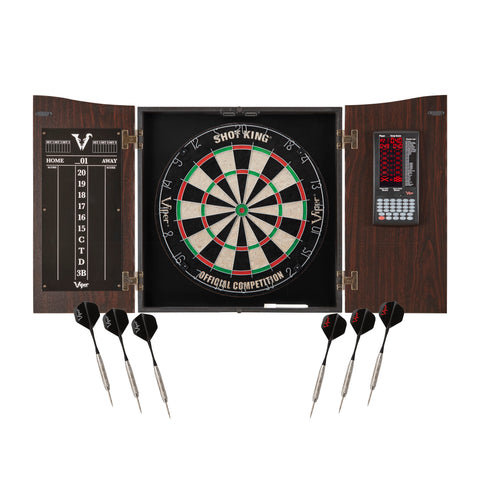 Image of Viper Vault Cabinet Deluxe Set with Built-In Pro Score and Included Shot King Dartboard