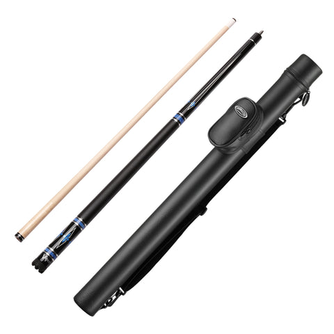 Image of Viper Sinister Series Cue with Black Faux Leather Wrap and Casemaster Q-Vault Supreme Black Cue Case