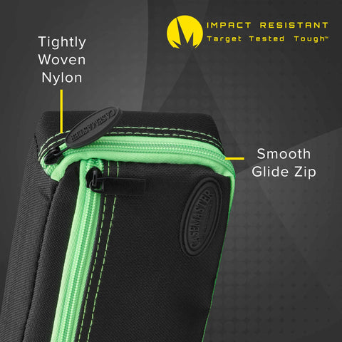 Image of Casemaster Plazma Dart Case Black with Green Zipper