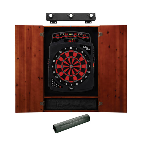 Image of Viper Solar Blast Electronic Dartboard, Metropolitan Cinnamon Cabinet, Dart Mat & Shadow Buster Bundle