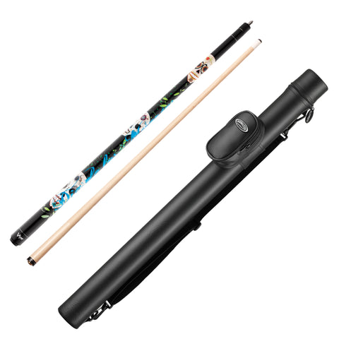 Image of Viper Underground Dia de los Muertos Cue and Casemaster Q-Vault Supreme Black Cue Case