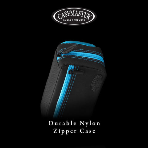 Image of Casemaster Plazma Pro Dart Case Black with Blue Zipper and Phone Pocket