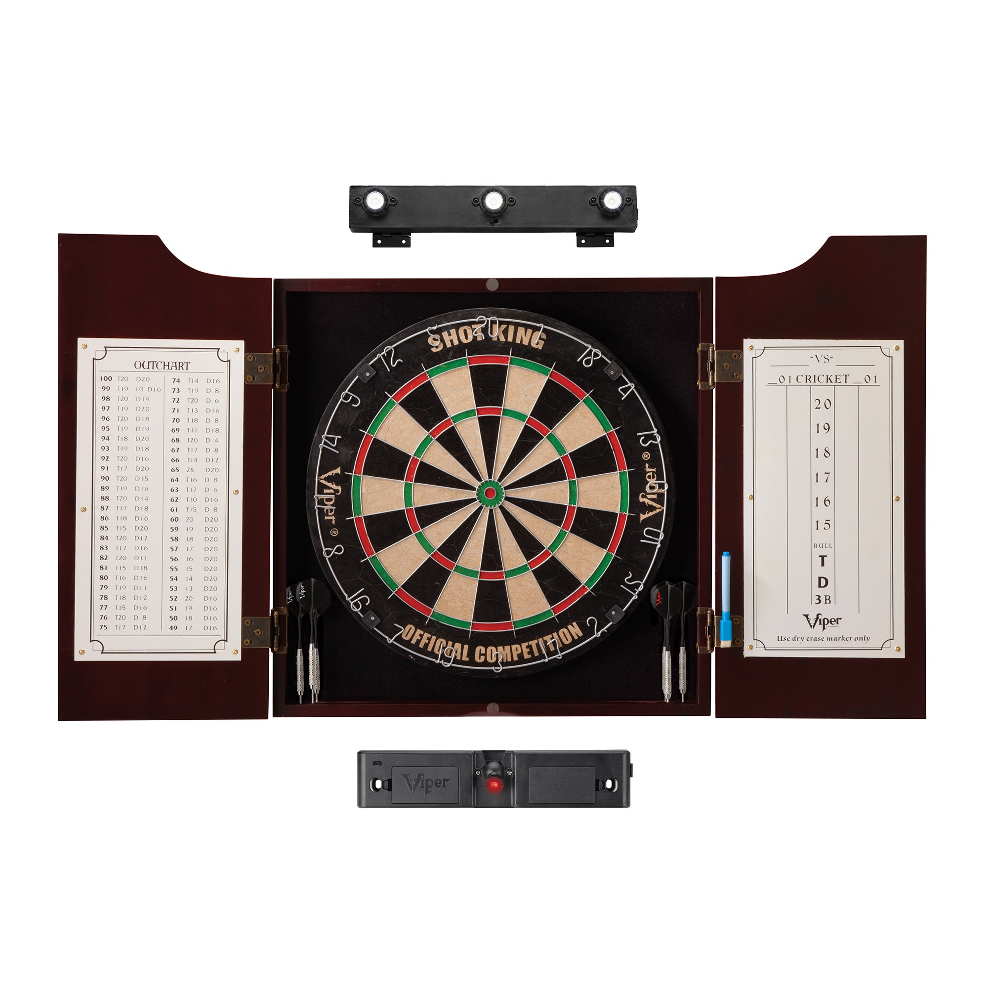 Viper Hudson All-in-One Dart Center, Laser Throw Line & Shadow Buster Dartboard Light Bundle