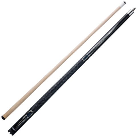 Image of Viper Sinister Series Cue with Black/White Design and Casemaster Q-Vault Supreme Black Cue Case
