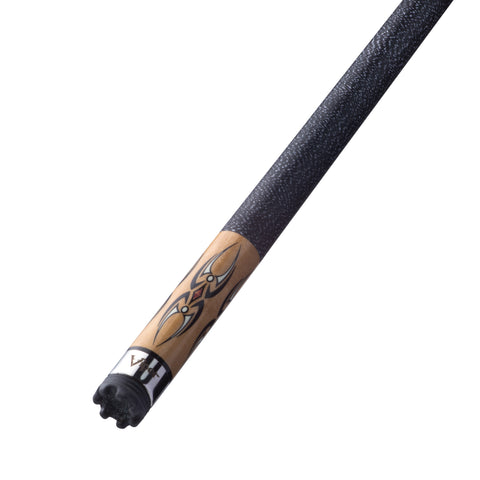 Image of Viper Sinister Series Cue with Black and White Wrap and Brown Stain