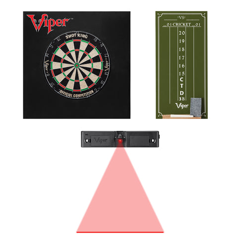 Image of Viper Shot King Bristle Dartboard, Small Cricket Chalk Scoreboard, Dart Laser Line, and Wall Defender II