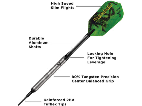 Image of Viper Sidewinder 80% Tungsten Soft Tip Darts Shark Fin Barrel 18 Grams - HomeFitPlay
