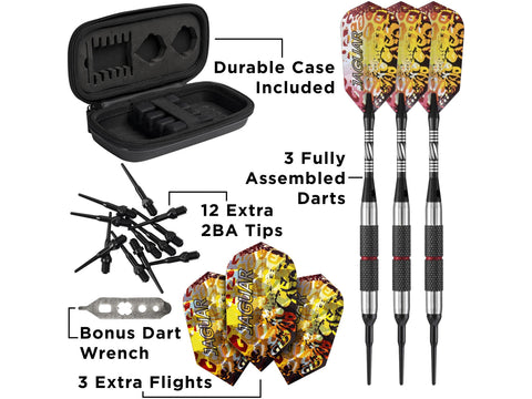 Image of Viper Jaguar 80% Tungsten Soft Tip Darts Silver Barrel 18 Grams - HomeFitPlay