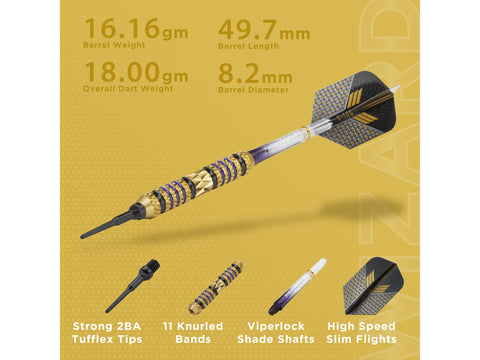 Image of Viper Wizard Purple/Black Soft Tip Darts 18 Grams - HomeFitPlay