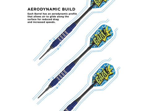 Image of Viper Comix BAM! Soft Tip Darts Blue 18 Grams - HomeFitPlay