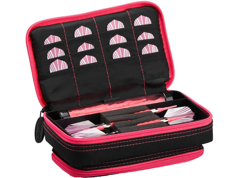 Image of Casemaster Plazma Plus Dart Case Black with Pink Zipper and Phone Pocket - HomeFitPlay