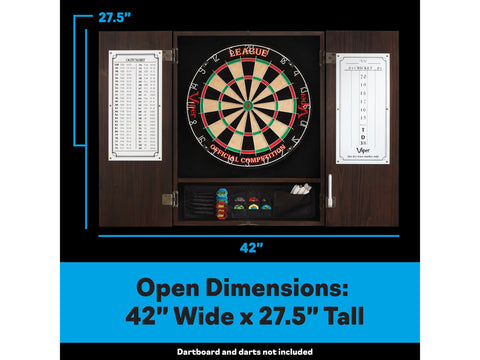 Image of Viper Metropolitan Espresso Steel Tip Dartboard Cabinet - HomeFitPlay