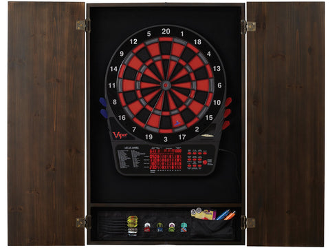 Image of Viper Metropolitan Espresso Soft Tip Dartboard Cabinet - HomeFitPlay