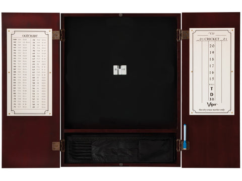 Image of Viper Metropolitan Mahogany Steel Tip Dartboard Cabinet - HomeFitPlay
