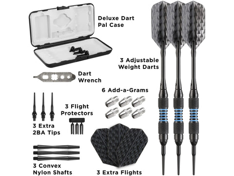 Image of Viper Bobcat Adjustable Soft Tip Darts Blue Rings 16-19 Grams - HomeFitPlay