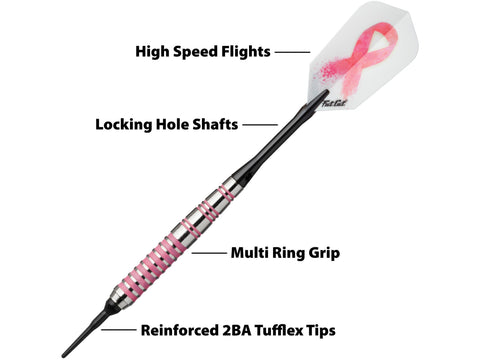 Image of Fat Cat Pink Lady Soft Tip Darts 16 Grams - HomeFitPlay