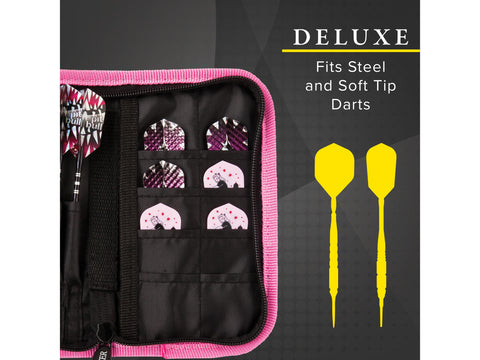 Image of Casemaster Deluxe Pink Nylon Dart Case - HomeFitPlay