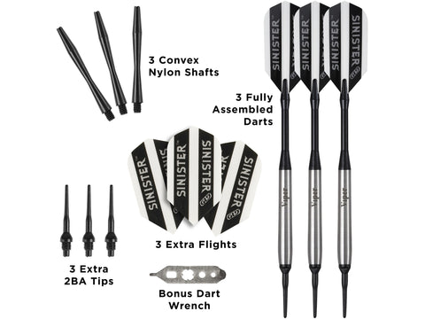 Image of Viper Sinister 95% Tungsten Soft Tip Darts Smooth Barrel 16 Grams - HomeFitPlay
