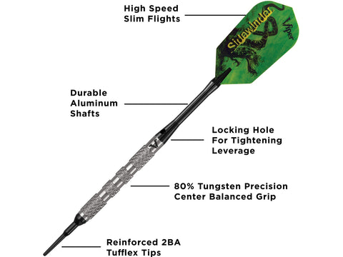 Image of Viper Sidewinder 80% Tungsten Soft Tip Darts Knurled Barrel 18 Grams - HomeFitPlay