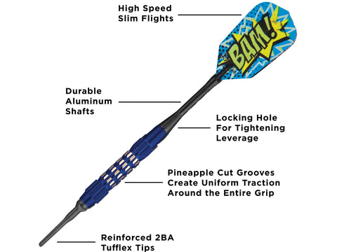 Image of Viper Comix BAM! Soft Tip Darts Blue 18 Grams - HomeFitPlay