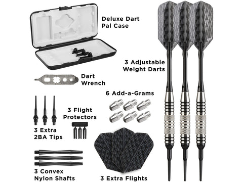 Image of Viper Bobcat Adjustable Soft Tip Darts Black Rings 16-18 Grams - HomeFitPlay