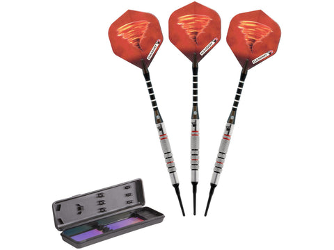 Image of Elkadart Tornado 90% Tungsten Soft Tip Dart Set 3 Red and 4 Black Rings 18 Grams - HomeFitPlay